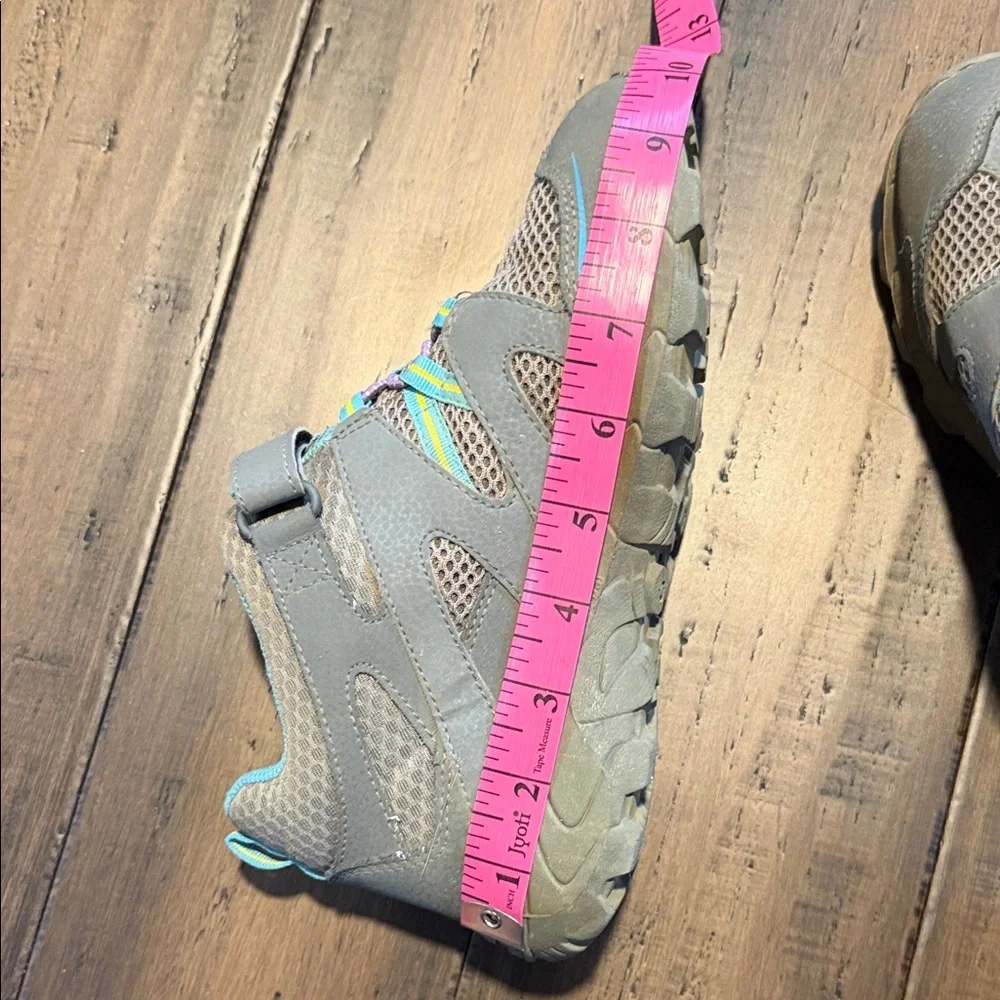 Merrell Taupe and Teal velcro Slip-On hiking Shoes - Picture 9 of 13